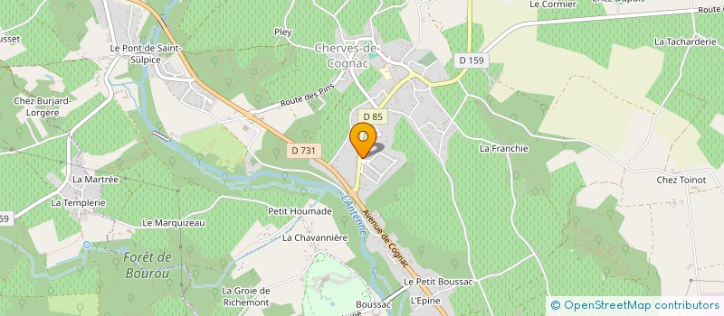 localisation de l'entreprise CHADO à VAL-DE-COGNAC
