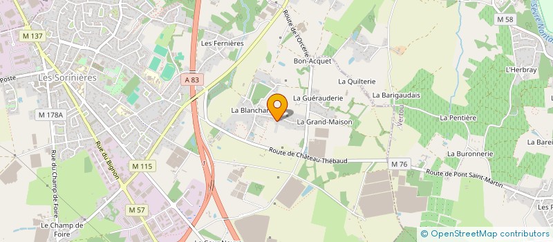 localisation de l'entreprise CHADO à LES SORINIERES