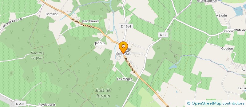 localisation de l'entreprise CHAISERIE EBENISTERIE D'AQUITAINE à BELLEBAT