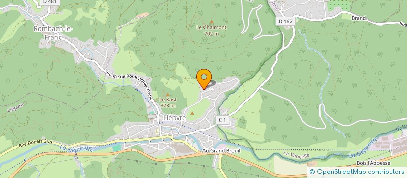 localisation de l'entreprise CHALMONT  LIEPVRE