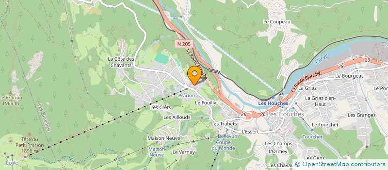 localisation de l'entreprise CHAM'PRESTASERVICES  LES HOUCHES