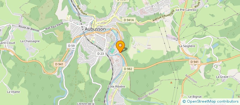 localisation de l'entreprise CHAMB SYND GEOMET-EXPERT FONCIER CREUSE à AUBUSSON