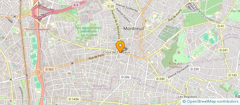 localisation de l'entreprise CHAMBRE REGIONALE DE L'ECONOMIE SOCIALE ET SOLIDAIRE ILE DE FRANCE à MONTREUIL