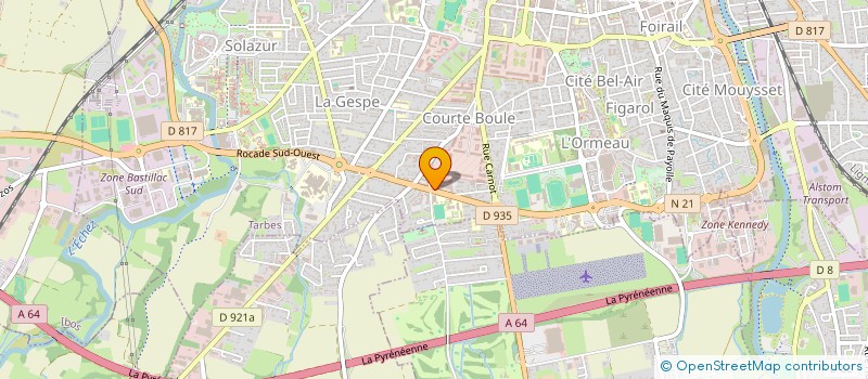 localisation de l'entreprise CHAMBRE SYNDICALE DE L'ARTISANAT DES TRAVAUX PUBLICS DES PAYSAGISTES ET DES ACTIVITES ANNEXES HAUTES PYRENEES  TARBES