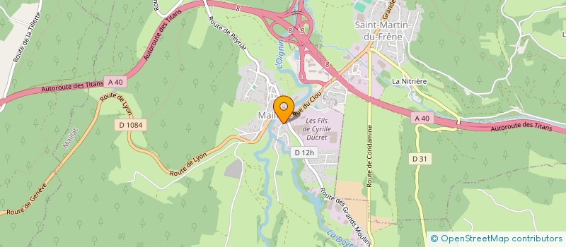 localisation de l'entreprise CHAMBRE SYNDICALE DES BURALISTES DU DEPARTEMENT DE L' AIN à MAILLAT