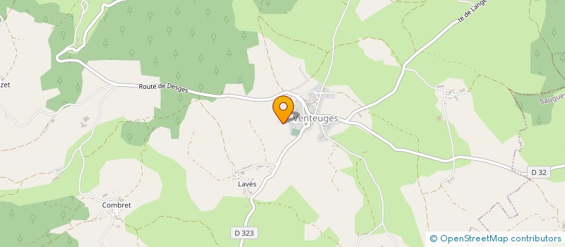 localisation de l'entreprise CHAMPICENTRE à VENTEUGES