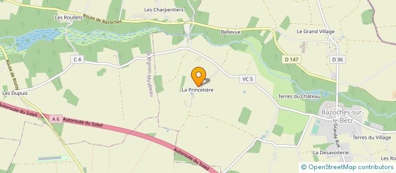 localisation de l'entreprise CHAMPLIVAULT à BAZOCHES-SUR-LE-BETZ