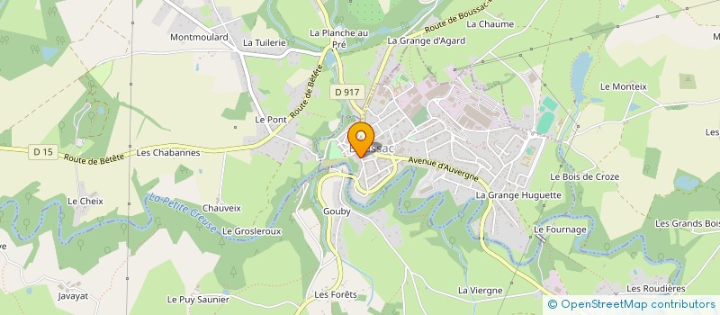 localisation de l'entreprise CHAMPOLLION MANAGEMENT à BOUSSAC