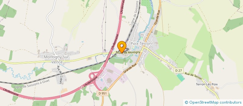 localisation de l'entreprise CHAMPRAU DISTRIBUTION  POIX-TERRON