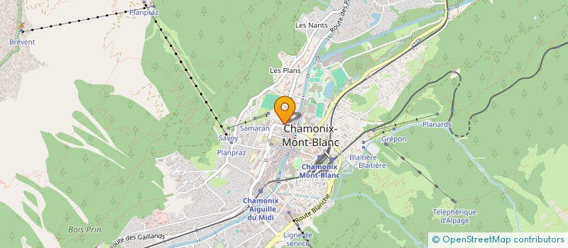 localisation de l'entreprise CHAMSPORT à CHAMONIX-MONT-BLANC