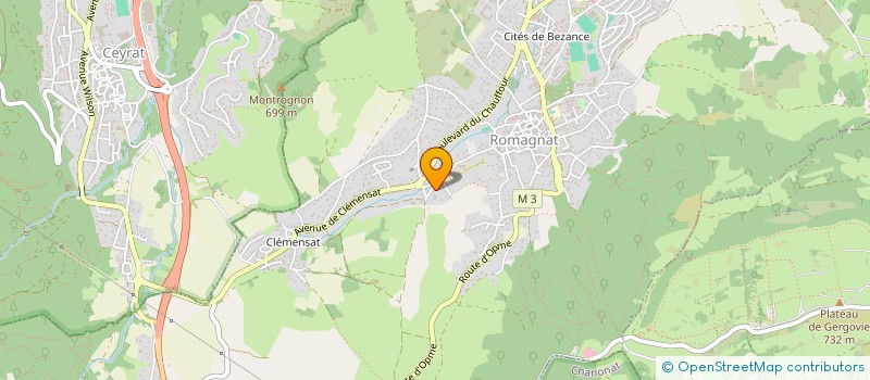 localisation de l'entreprise CHANDEZE BATIMENT à ROMAGNAT