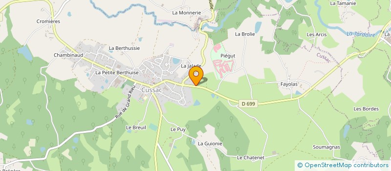 localisation de l'entreprise CHANTEAU TRAVAUX FORESTIERS à CUSSAC