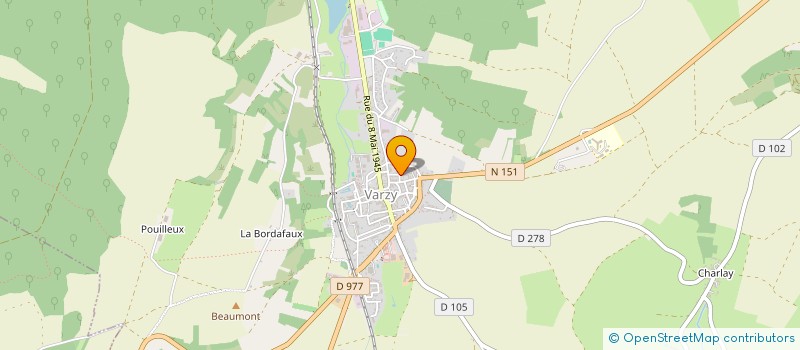 localisation de l'entreprise CHANTIER D'INSERTION  DE VARZY  VARZY