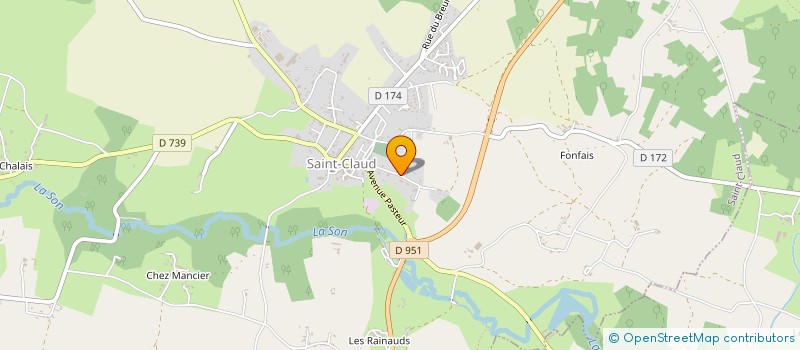 localisation de l'entreprise CHARENTE LIMOUSINE DE DISTRIBUTION à SAINT-CLAUD