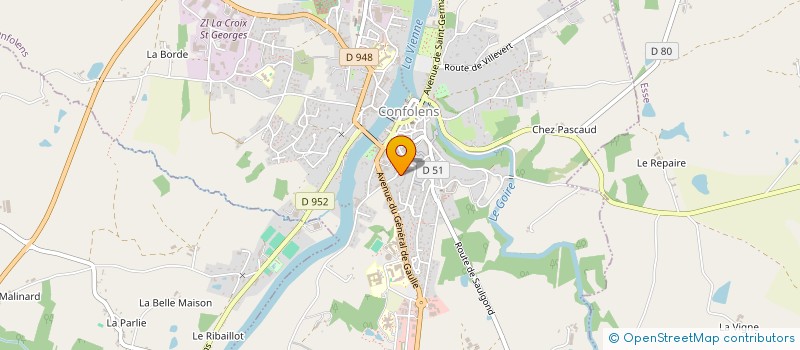 localisation de l'entreprise CHARENTE VIENNE EMPLOI à CONFOLENS