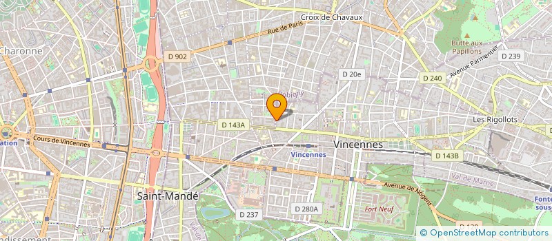 localisation de l'entreprise CHARLET-ROCHER à VINCENNES