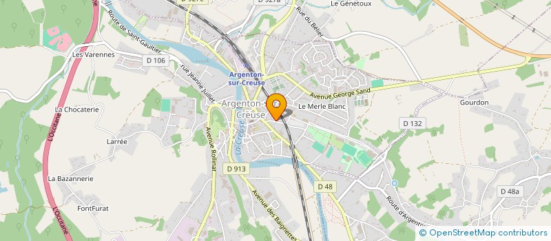 localisation de l'entreprise CHARPENTE COUVERT MENUISE GUERIN à ARGENTON-SUR-CREUSE