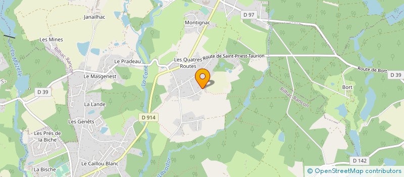 localisation de l'entreprise CHARPENTE COUVERTURE ETANCHEITE 2000 à RILHAC RANCON