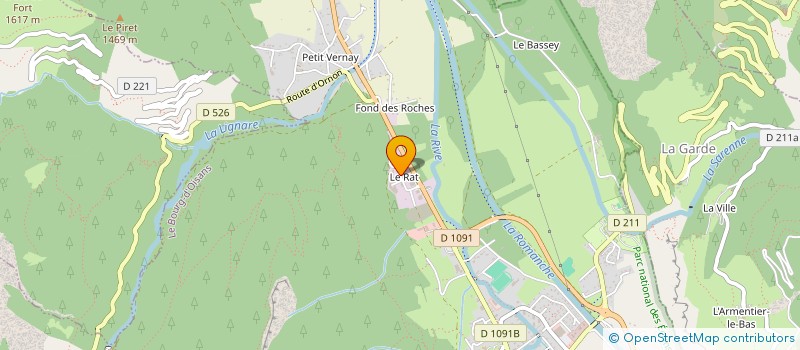 localisation de l'entreprise CHARPENTE ET MENUISERIE DE L'OISANS à LE BOURG-D'OISANS