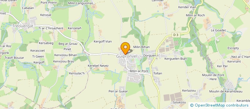 localisation de l'entreprise CHARPENTE ET MENUISERIE L HOSTIS à TREOUERGAT