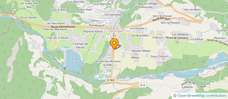 localisation de l'entreprise CHARPENTE J.F. NACHON  TANINGES
