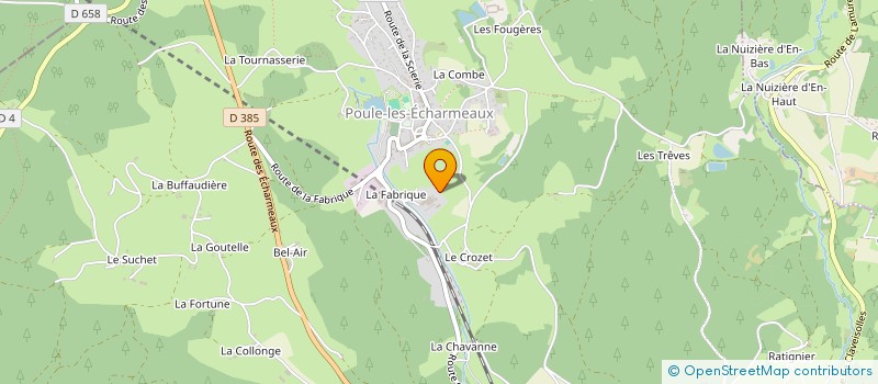 localisation de l'entreprise CHARPENTE MENUISERIE PLASSE  POULE-LES-ECHARMEAUX