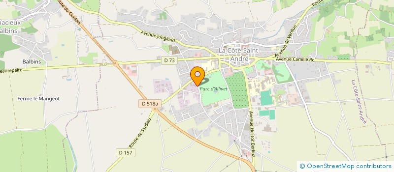 localisation de l'entreprise CHARPENTES LABAT  LA COTE-SAINT-ANDRE