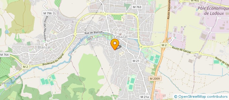 localisation de l'entreprise CHARPENTES MENUISERIES ET BOIS DU CANTAL  CEBAZAT