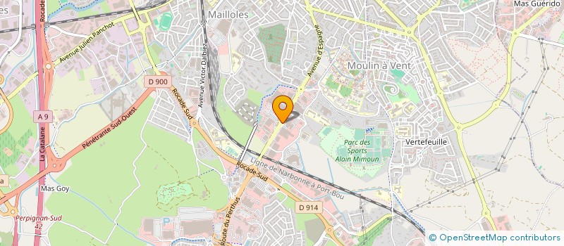 localisation de l'entreprise CHARPENTES OSSATURES MEDITERRANEE - C.O.M.  PERPIGNAN