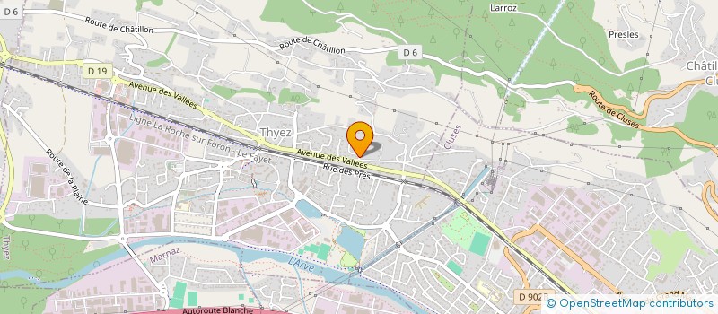 localisation de l'entreprise CHARPENTIER - PLAQUISTE DE L'ARVE  THYEZ