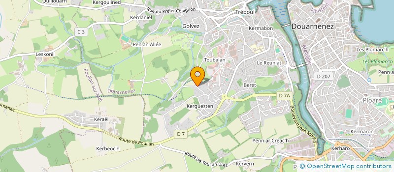 localisation de l'entreprise CHATAIGNIER IMMOBILIER à DOUARNENEZ