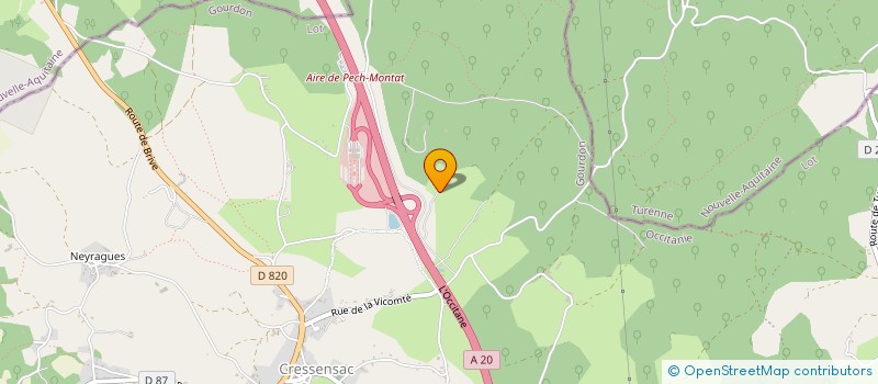 localisation de l'entreprise CHATEAU DE CHAUSSENEIGE  CRESSENSAC-SARRAZAC