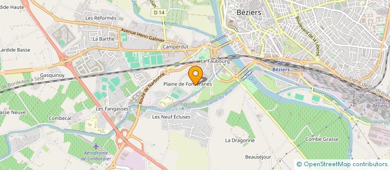 localisation de l'entreprise CHATEAU DU ROC DU CAYLA à BEZIERS