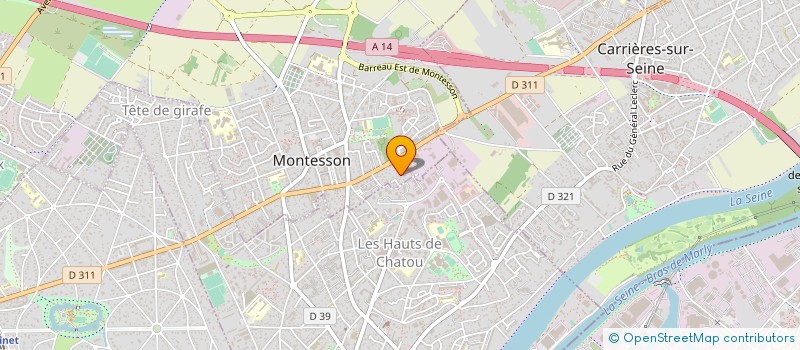 localisation de l'entreprise CHAUFFAGE CLIMATISATION PLOMBERIE COUVERTURE  MONTESSON