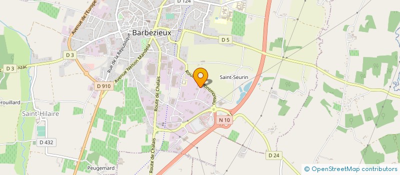 localisation de l'entreprise CHAUFFAGE PLOMBERIE CARRARA à BARBEZIEUX-SAINT-HILAIRE