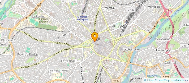 localisation de l'entreprise CHAUSS'DIFFUSION CD à LIMOGES
