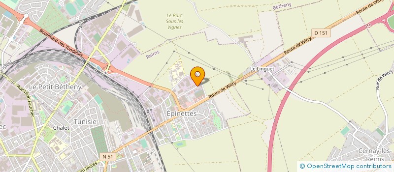 localisation de l'entreprise CHAUSS'MARNE - MARNE TEXTILES à REIMS