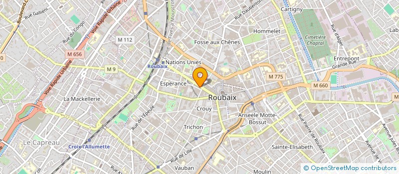 localisation de l'entreprise CHAUSS'MODE à ROUBAIX