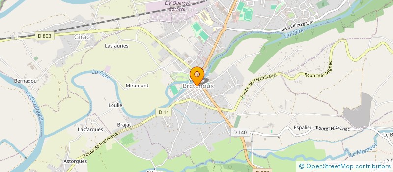 localisation de l'entreprise CHAUSSURES FLORE à BRETENOUX