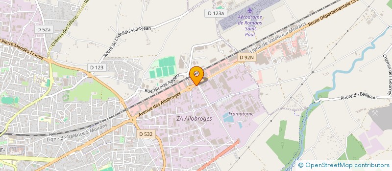 localisation de l'entreprise CHAUSSURES SELECT SA à ROMANS-SUR-ISERE