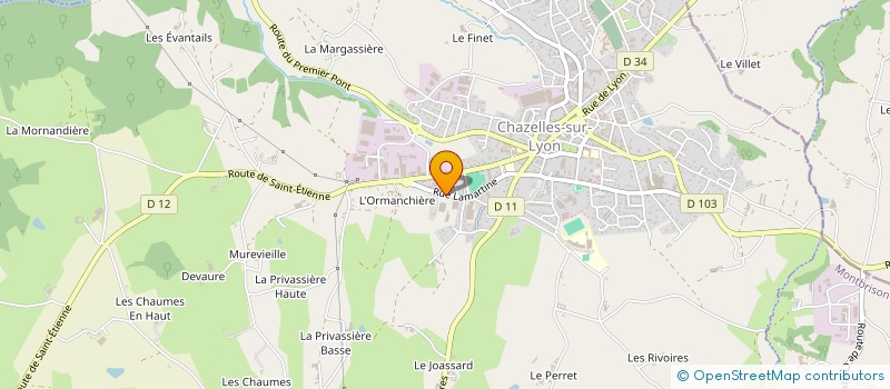 localisation de l'entreprise CHAZEM à CHAZELLES-SUR-LYON