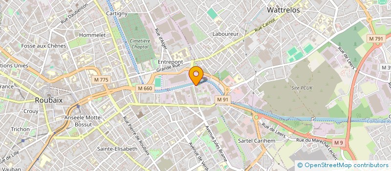 localisation de l'entreprise CHEMAPLAST SARL à ROUBAIX