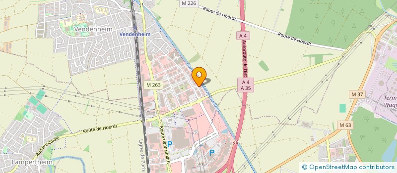localisation de l'entreprise CHEMINEES 67 à VENDENHEIM