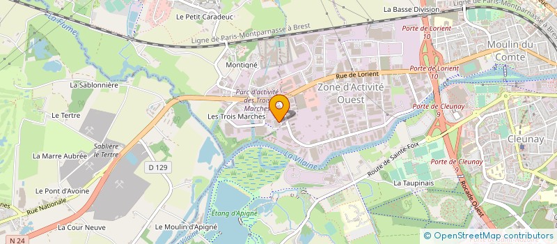 localisation de l'entreprise CHEMINEES LEBEAU RENNES à VEZIN-LE-COQUET