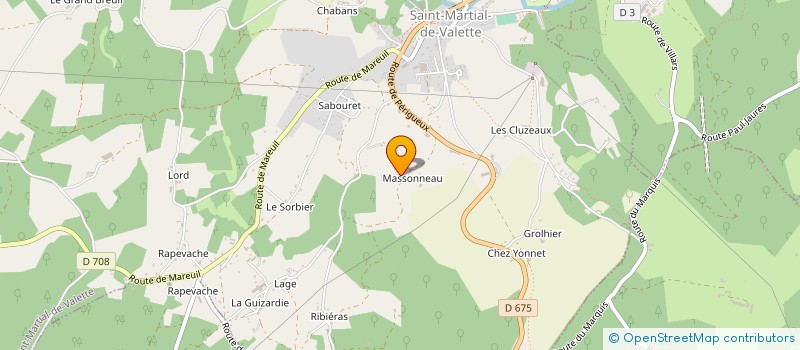 localisation de l'entreprise CHENE VERT à SAINT-MARTIAL-DE-VALETTE