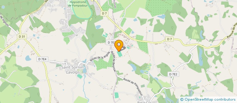 localisation de l'entreprise CHEVAL COMPAGNIE POMPADOUR à ARNAC-POMPADOUR