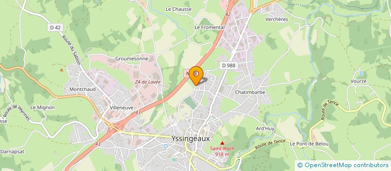 localisation de l'entreprise CHEVALIER JARROUSSE  YSSINGEAUX