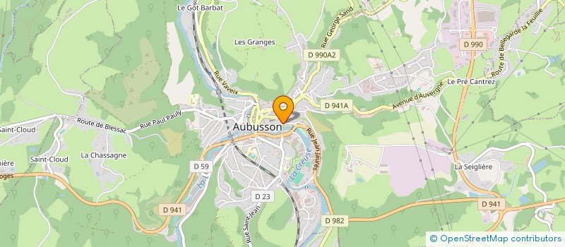 localisation de l'entreprise CHEVALIER PERE ET FILLE SARL à AUBUSSON