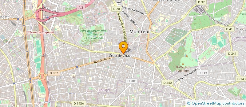 localisation de l'entreprise CHEVALINE DE LA CROIX DE CHAVAUX à MONTREUIL