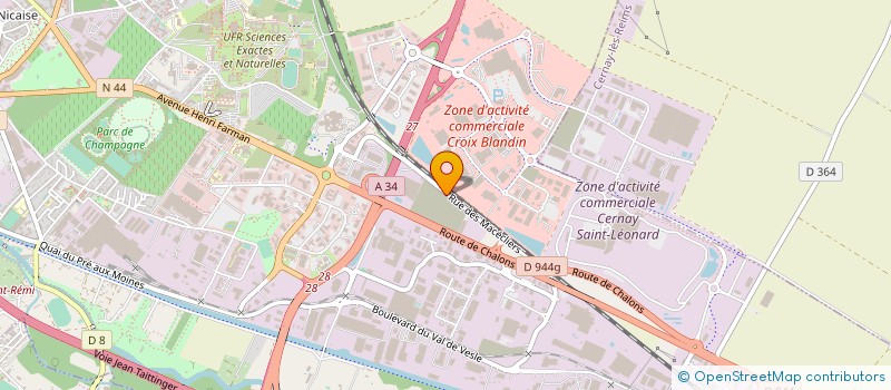 localisation de l'entreprise CHEVILLE MUZY SA à REIMS